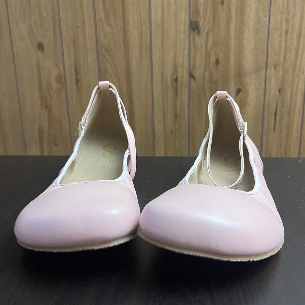 Shapen Pink Barefoot Ballet Flats Leather Mary Jane Wide Toe Box Size 44